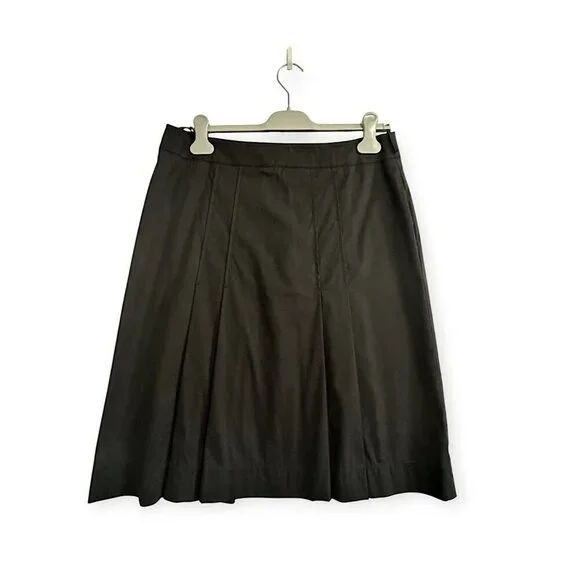 Prada Black Pleated Cotton Nylon Skirt Made in Italy 46 - Picture 2 of 12